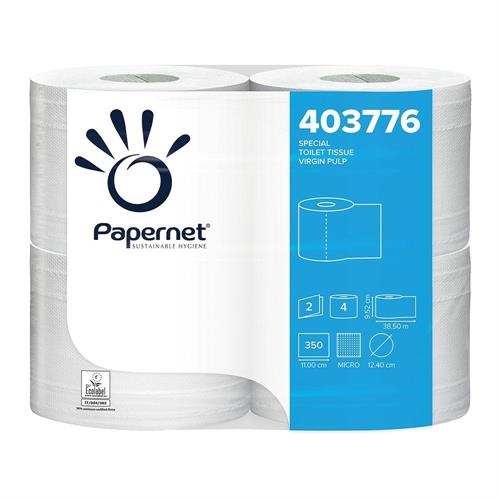 Papernet Carta igienica 38.5 m, 350 strappi 2 veli, 4 rotoli
