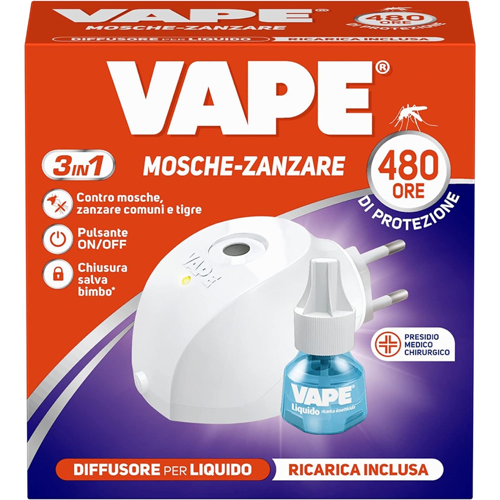 Vape Diffusore insetticida elettrico 60 notti con ricarica